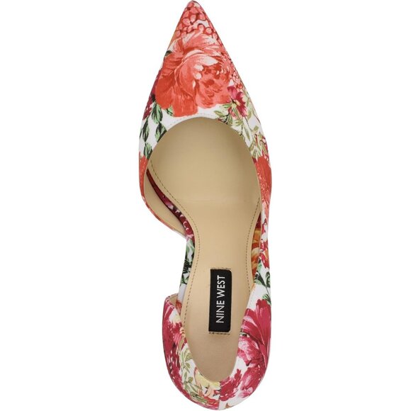 Nine West Women Blooms Floral Polyurethane Closed Pointed Toe Heels Pumps - Picture 2 of 6